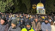 ببینید | حضور نمازگزاران فلسطینی در مسجدالاقصی