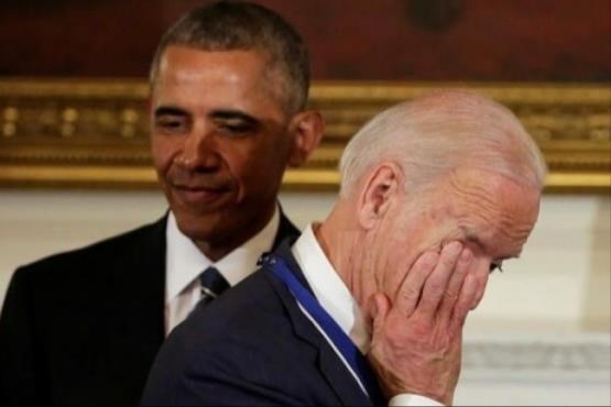 اوباما اشک جو بایدن را درآورد+عکس