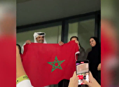ببینید | شادی امیر قطر پس از پیروزی مراکش برابر اسپانیا